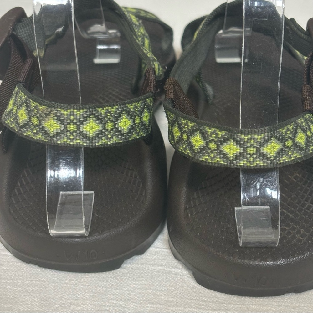 Chaco Z/1 Adjustable Strap Classic Diamond Pattern Sandals-Green-Women Size 10 - Picture 5 of 10